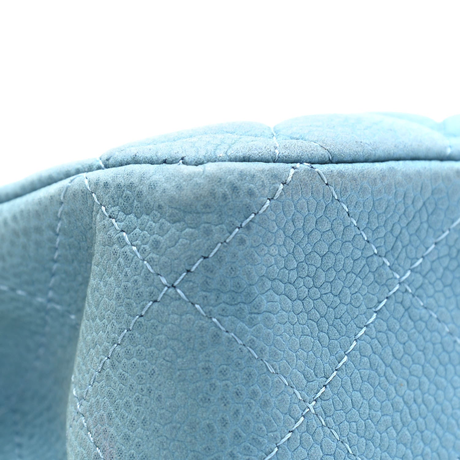 Chanel Iridescent Caviar Quilted Medium Double Flap Blue 12 of 13