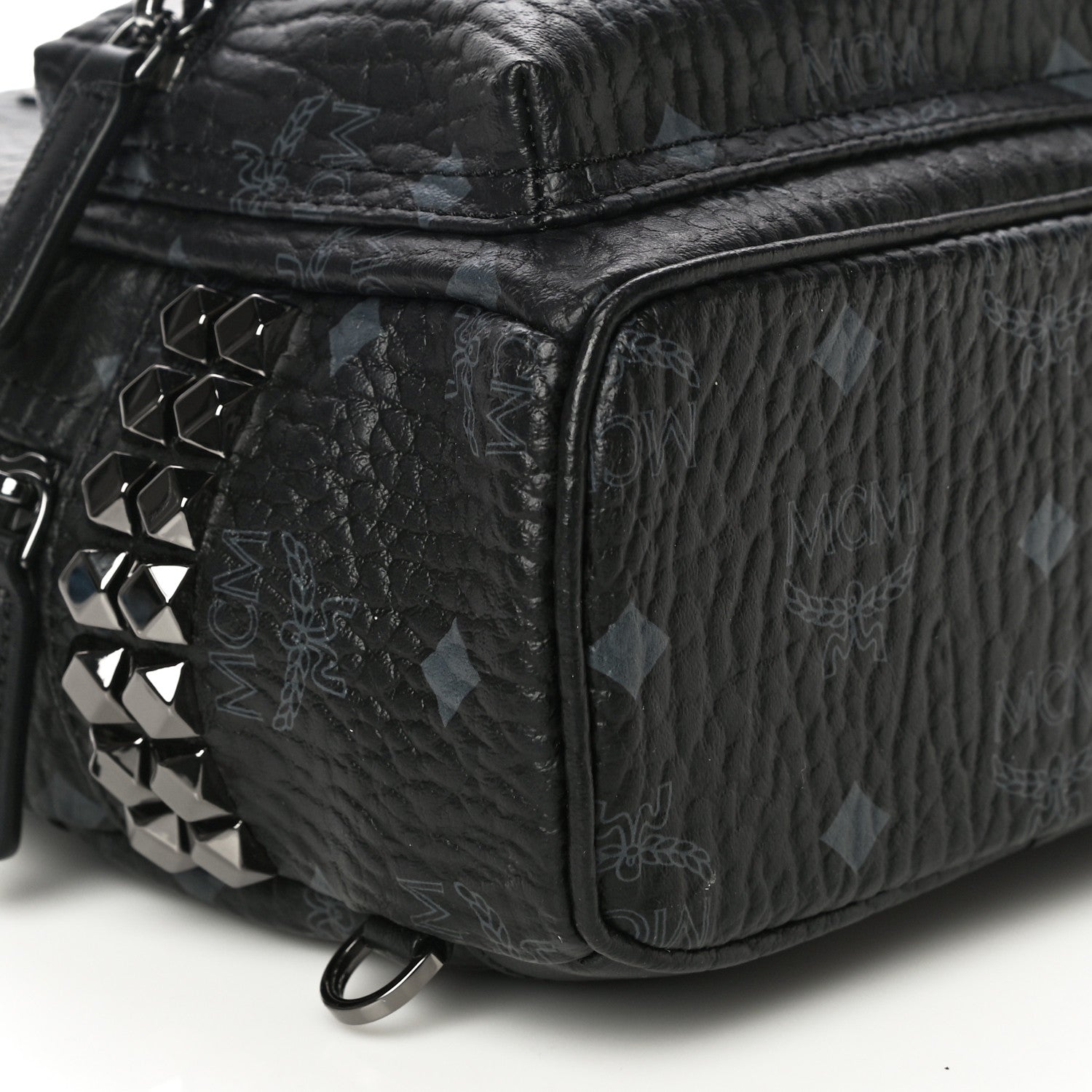MCM Visetos Side Stud X-Mini Stark Bebe Boo Backpack Black 9 of 10