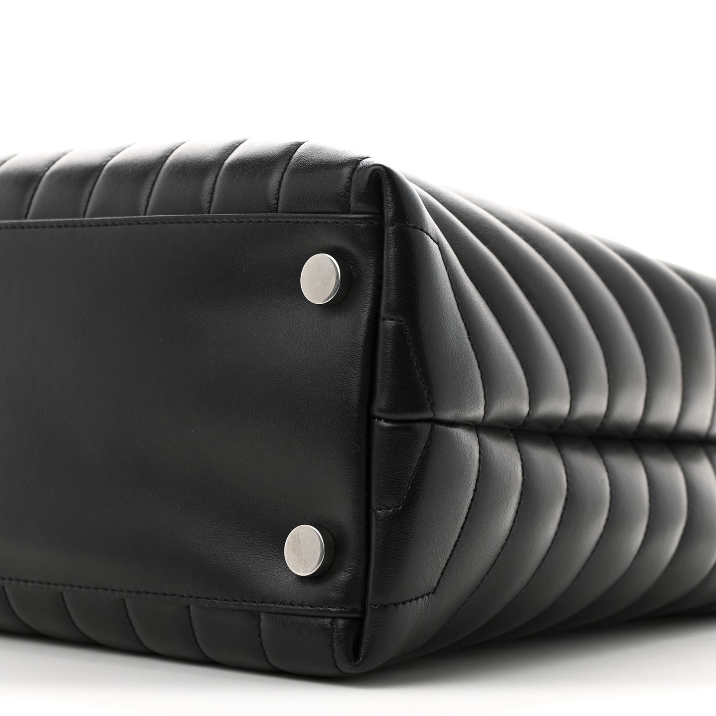 Calfskin Y Quilted Monogram Large Loulou Shopper Black