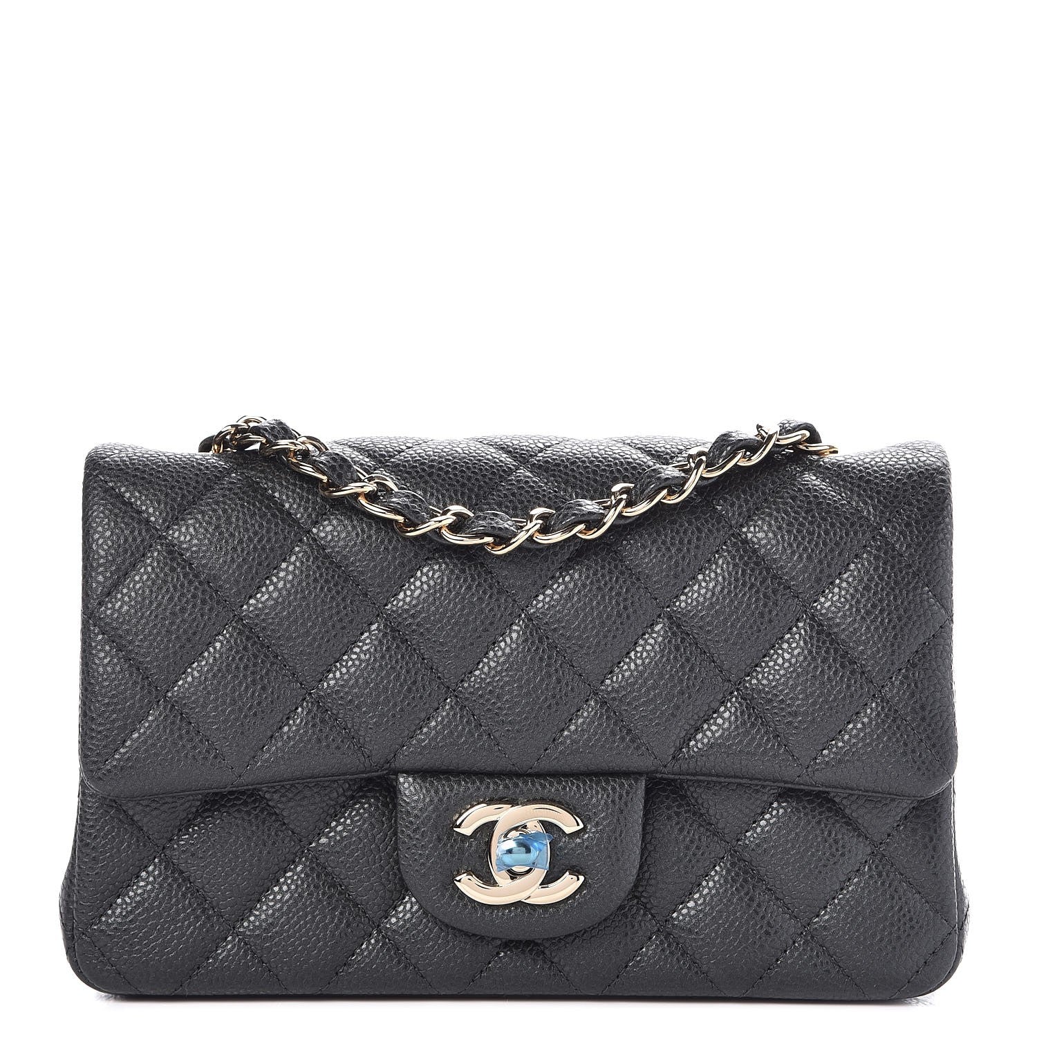 Chanel Caviar Quilted Mini Rectangular Flap Dark Grey 1 of 8