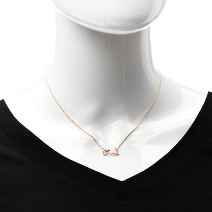 Christian Dior 18K Rose Gold Diamond Oui Pendant Necklace 2 of 5