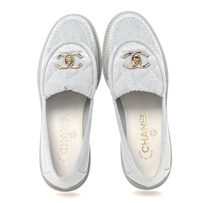 Chanel Denim CC Turnlock Loafers 35 Blue 2 of 11