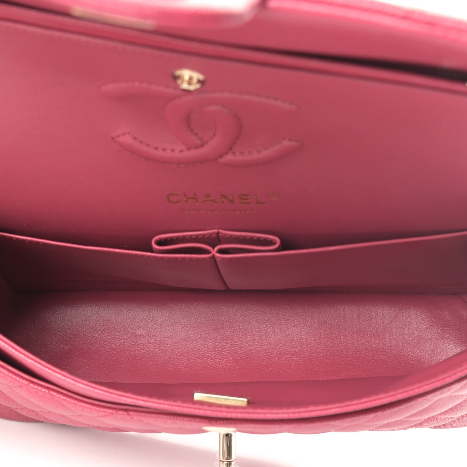 Chanel Caviar Quilted Small Double Flap Dark Pink 4 of 4