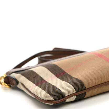 Burberry House Check Derby Peyton Crossbody Clutch Bag Tan 9 of 11
