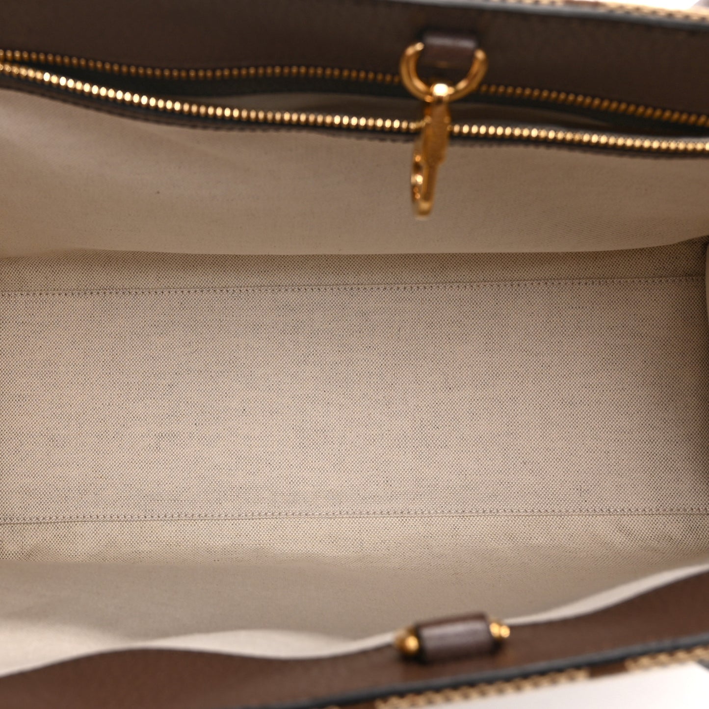 Monogram Jumbo GG Textured Dollar Calfskin Web Tote Bag Camel Ebony New Acero
