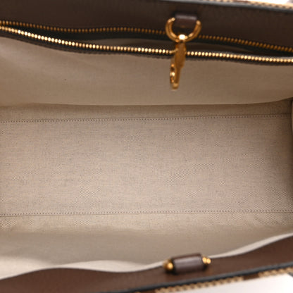 Gucci Monogram Jumbo GG Textured Dollar Calfskin Web Tote Bag Camel Ebony New Acero 5 of 11