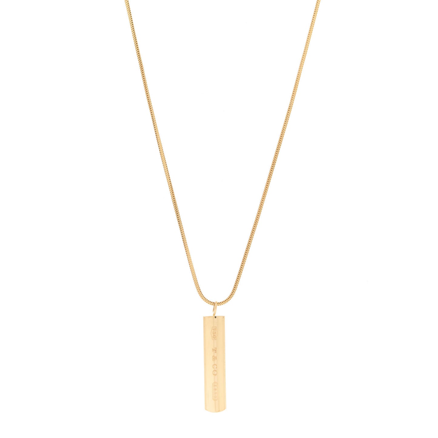 18K Yellow Gold 1837 Bar Pendant Necklace