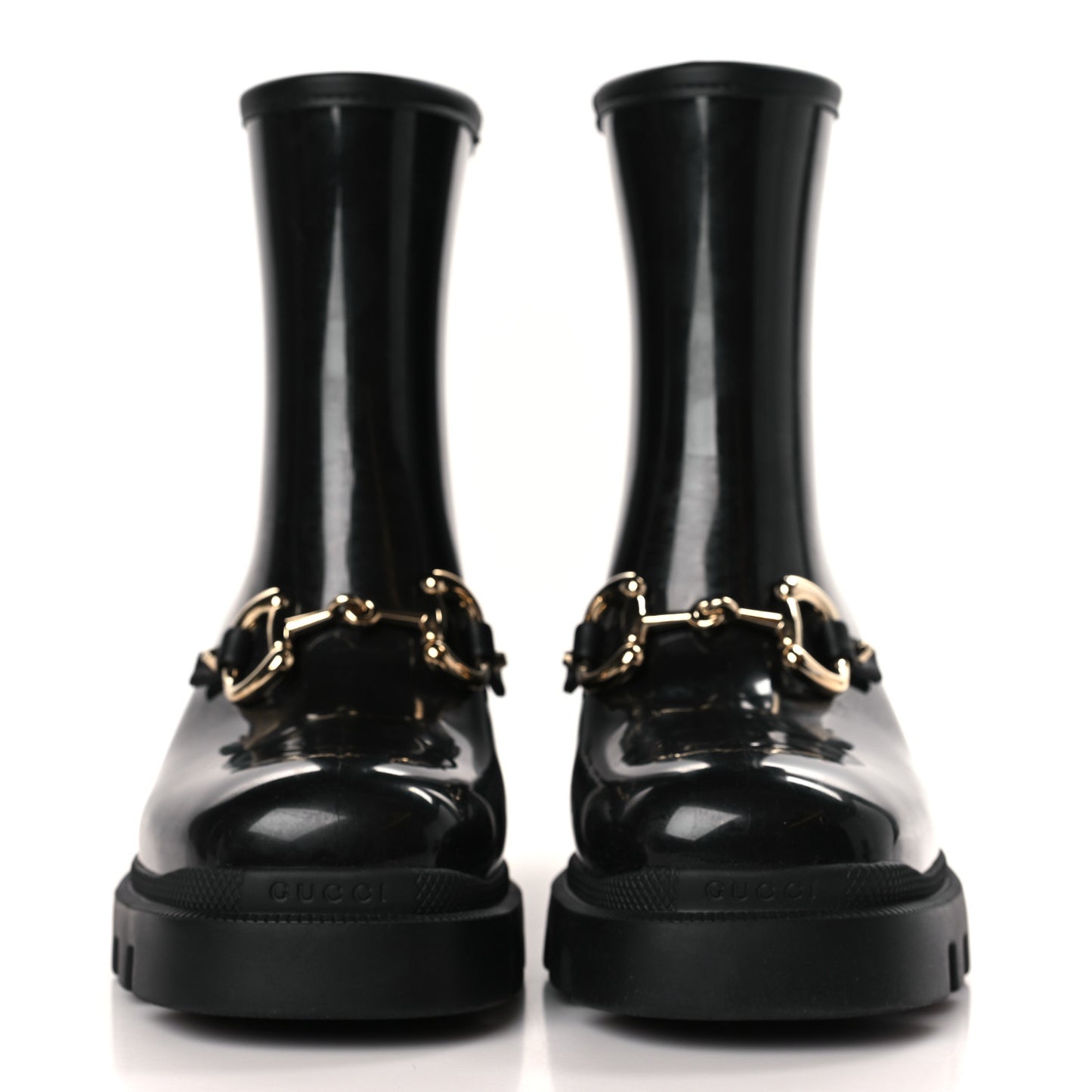 Rubber Womens Horsebit Ankle Boots 39 Black