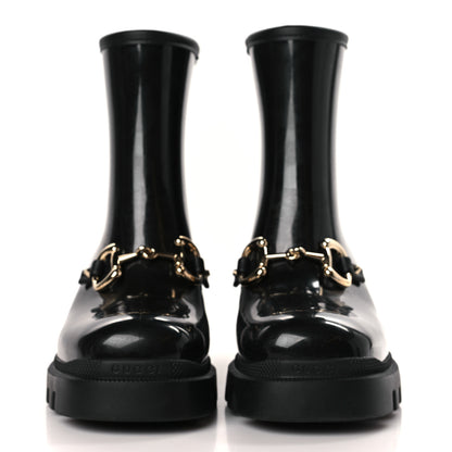 Gucci Rubber Womens Horsebit Ankle Boots 39 Black 2 of 7