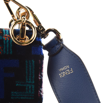 Fendi Velvet Vitello Dolce Fun Fair Kan I Shoulder Bag Blue Multicolor 9 of 11