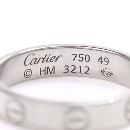 Cartier 18K White Gold 3.5mm LOVE Wedding Band Ring 49 4.75 4 of 4