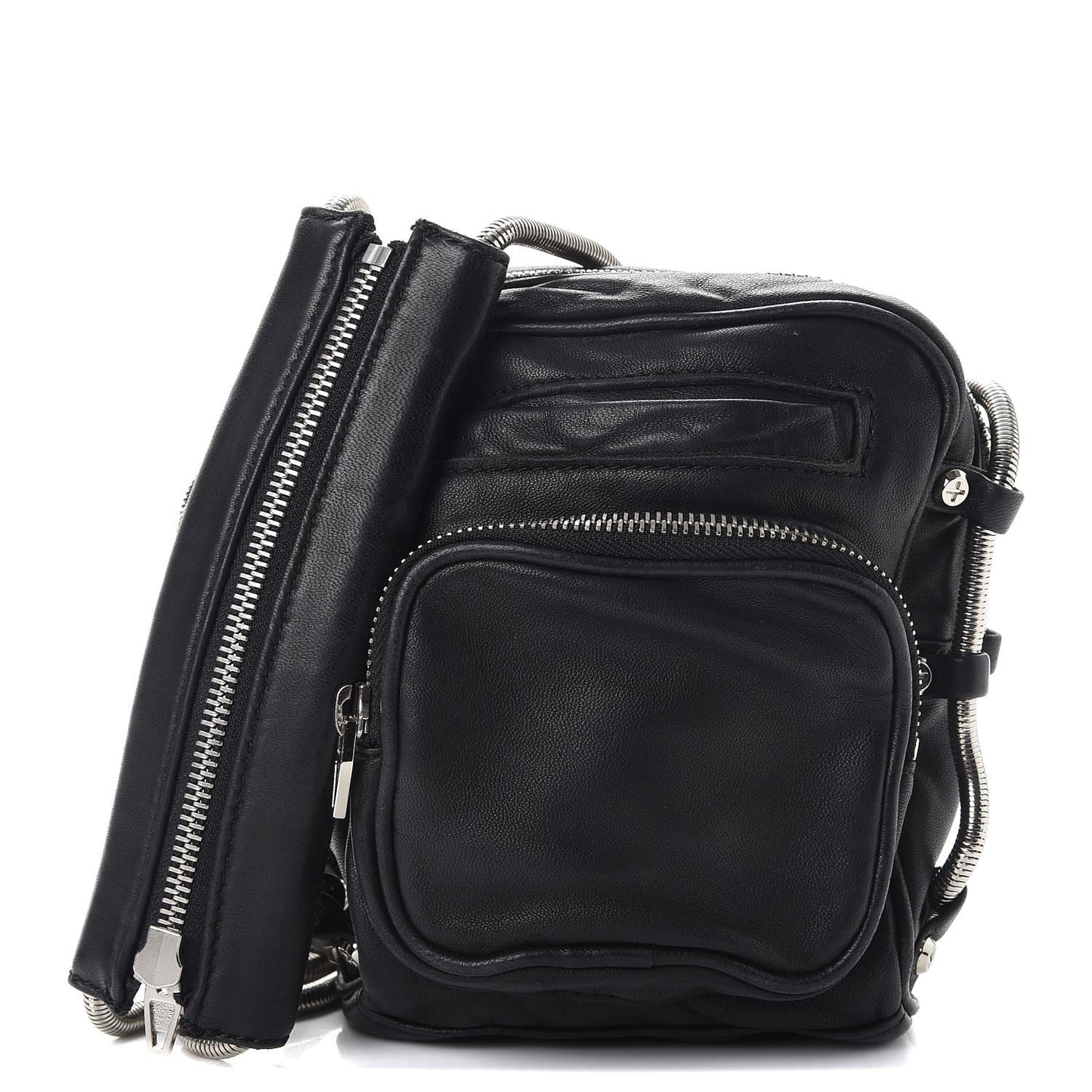 Washed Lambskin Brenda Chain Bag Black