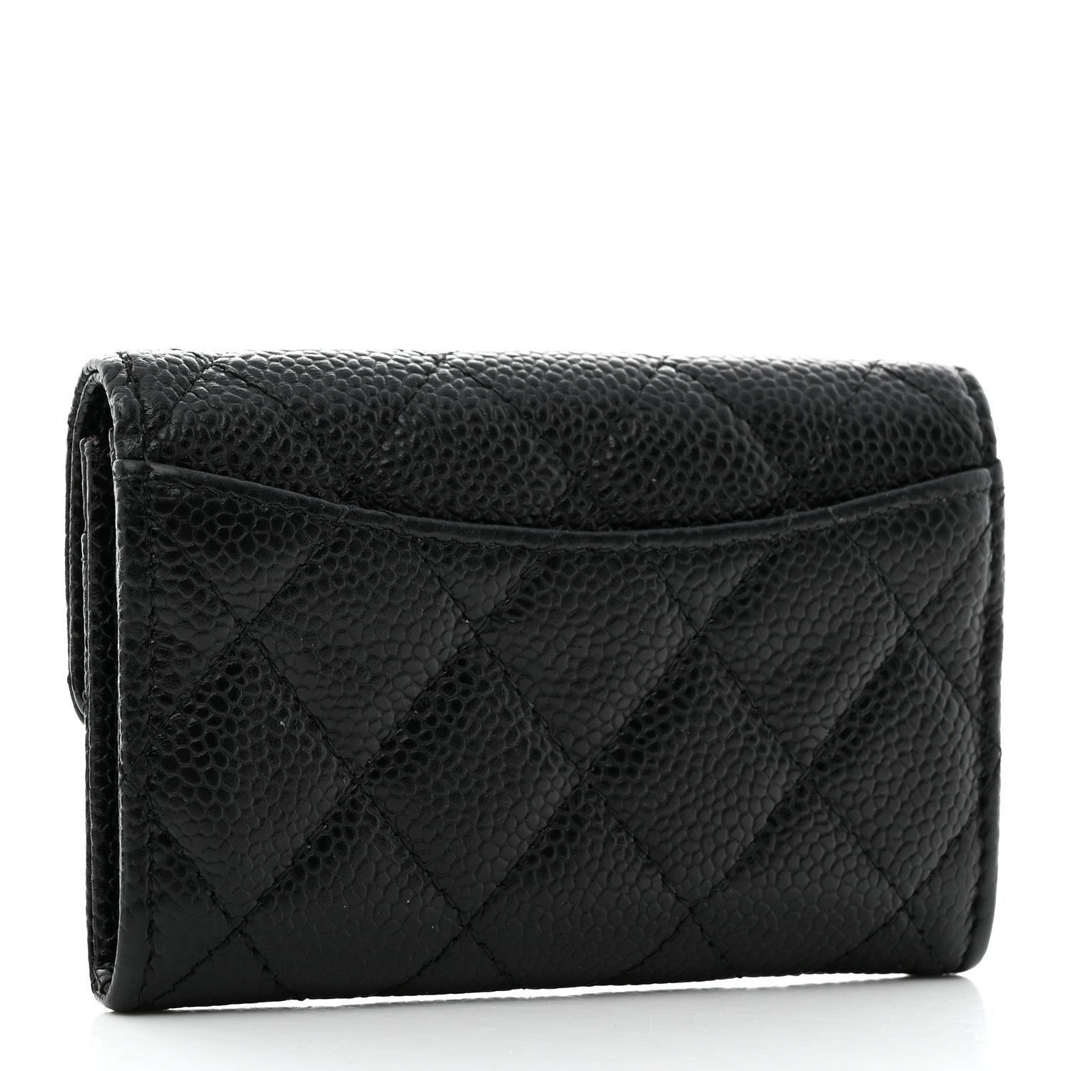 Chanel Caviar Quilted Flap Card Holder Wallet Black 3 of 9