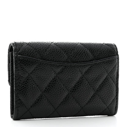 Chanel Caviar Quilted Flap Card Holder Wallet Black 3 of 9