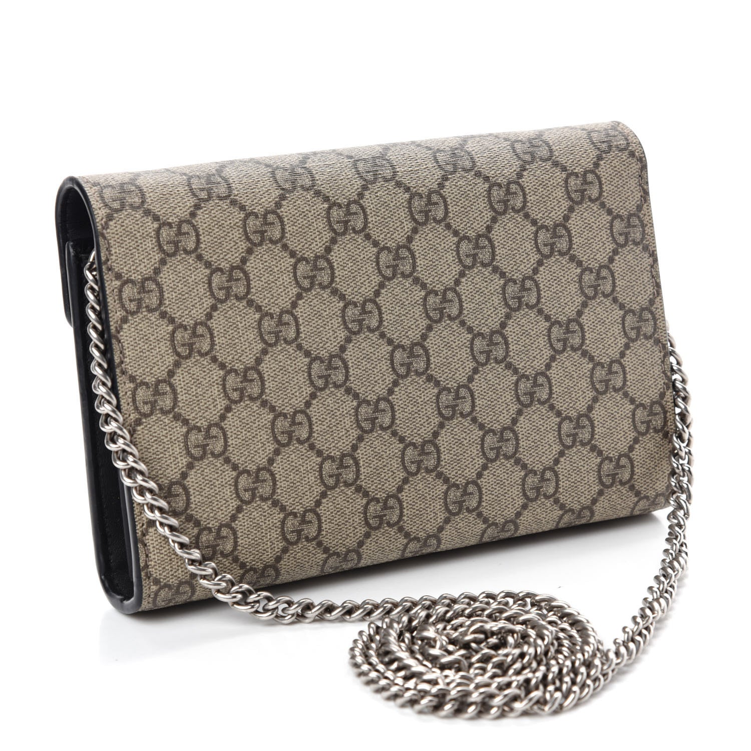 Gucci GG Supreme Monogram Mini Dionysus Chain Wallet Beige Black 3 of 11