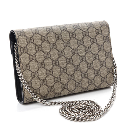 Gucci GG Supreme Monogram Mini Dionysus Chain Wallet Beige Black 3 of 11