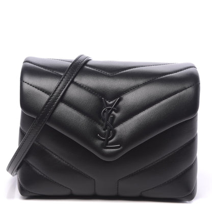 Saint Laurent Calfskin Y Quilted Monogram Toy Loulou Crossbody Bag Black 1 of 10