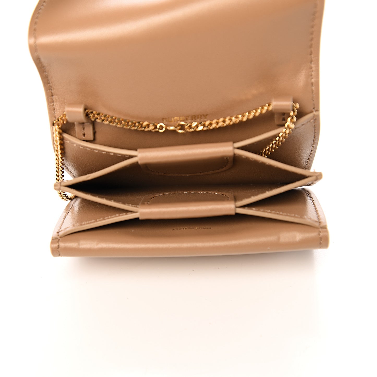 Calfskin Monogram Jessie Chain Card Case Beige