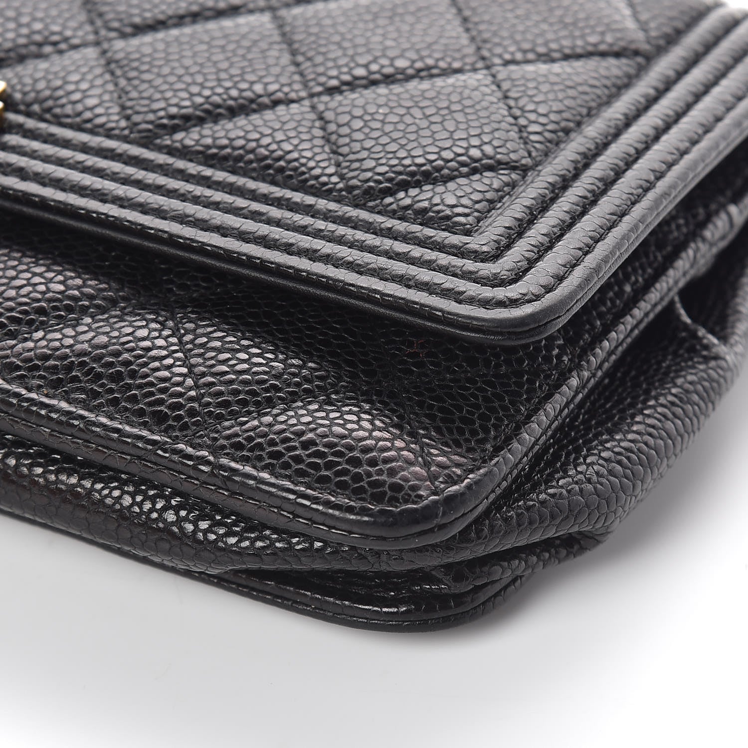 Chanel Caviar Quilted Boy Wallet On Chain WOC Black 12 of 14