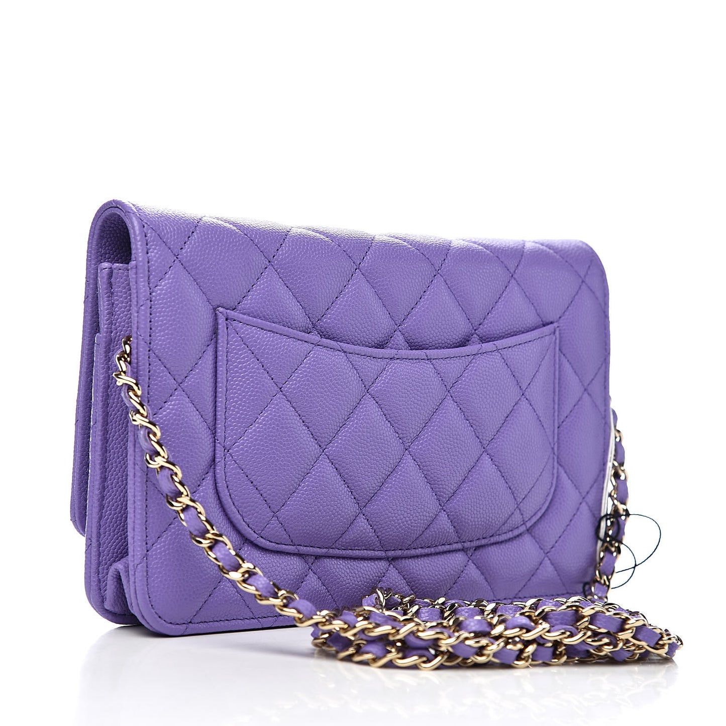 Caviar Quilted Wallet On Chain WOC Purple