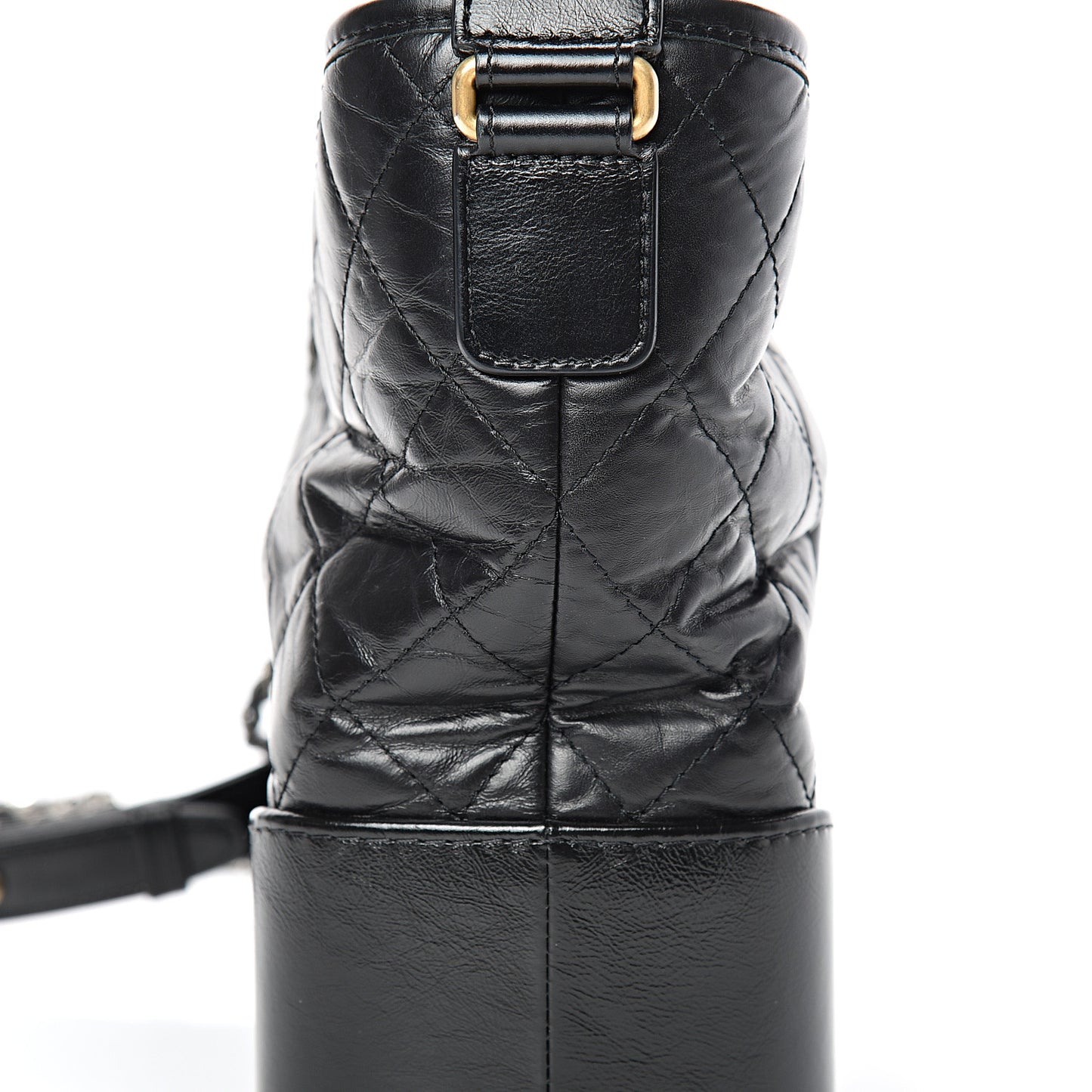 Aged Calfskin Quilted Medium Gabrielle Hobo Black