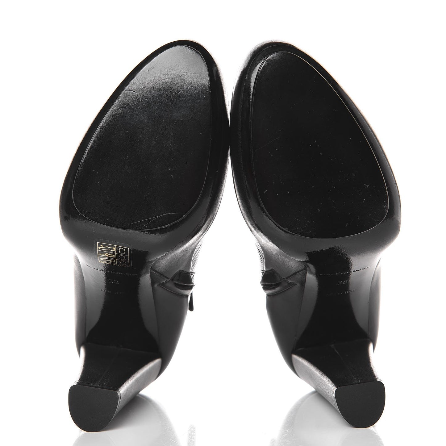 Nappa Vernis Ecorce Platform Ankle Boots 38 Black