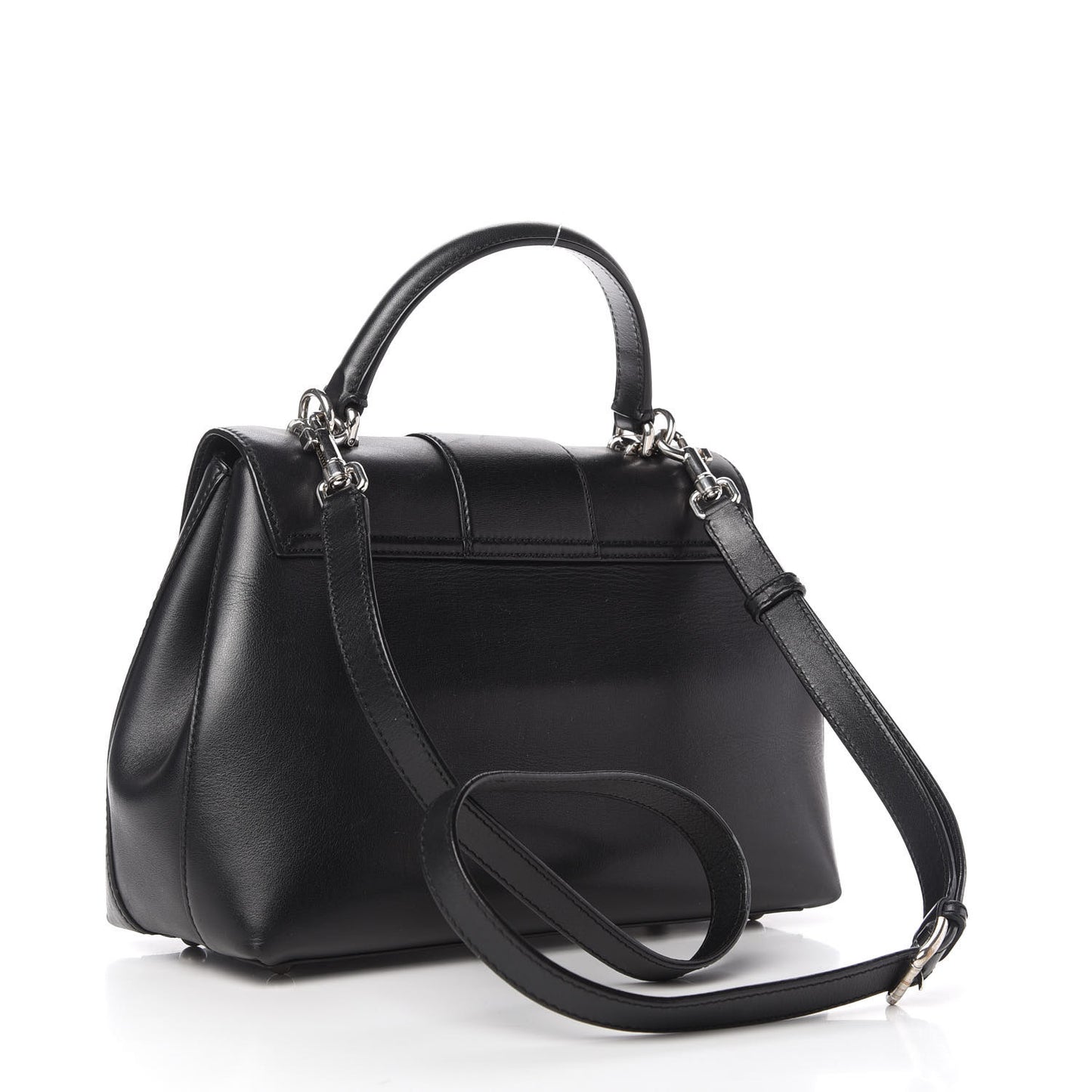 Calfskin Small Lucia Satchel Black