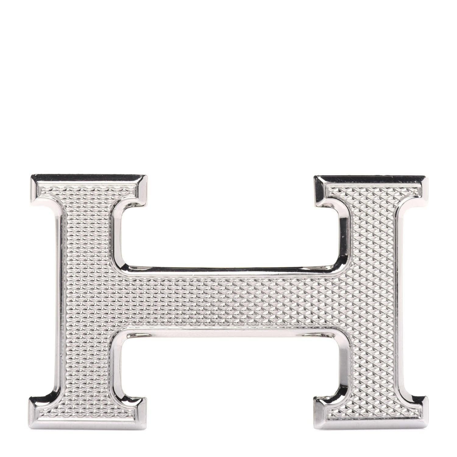 Hermes Palladium Guilloche 32mm H Belt Buckle 1 of 5