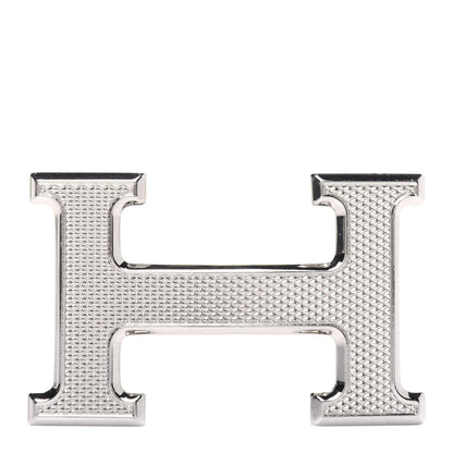 Hermes Palladium Guilloche 32mm H Belt Buckle 1 of 5