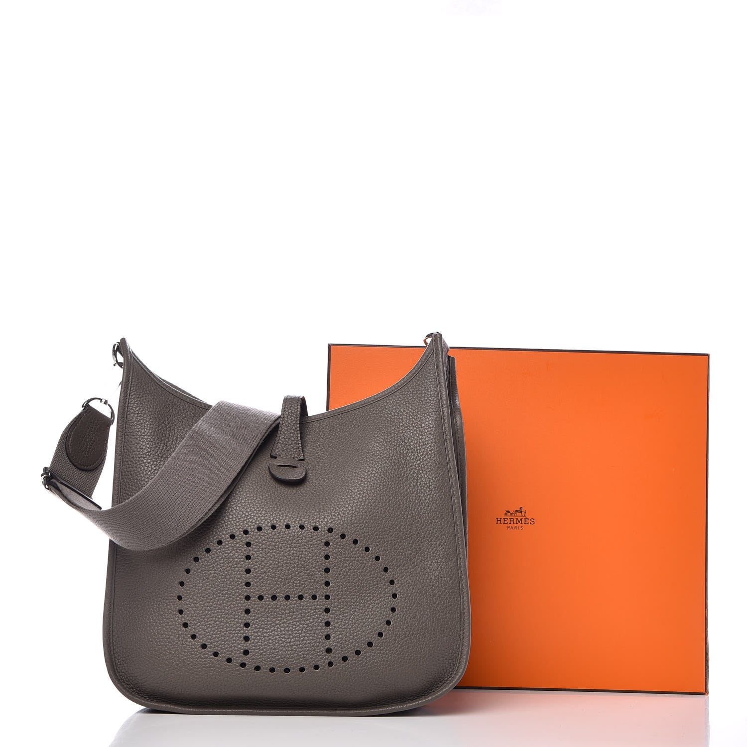 Hermes Taurillon Clemence Evelyne III PM Etain 12 of 12