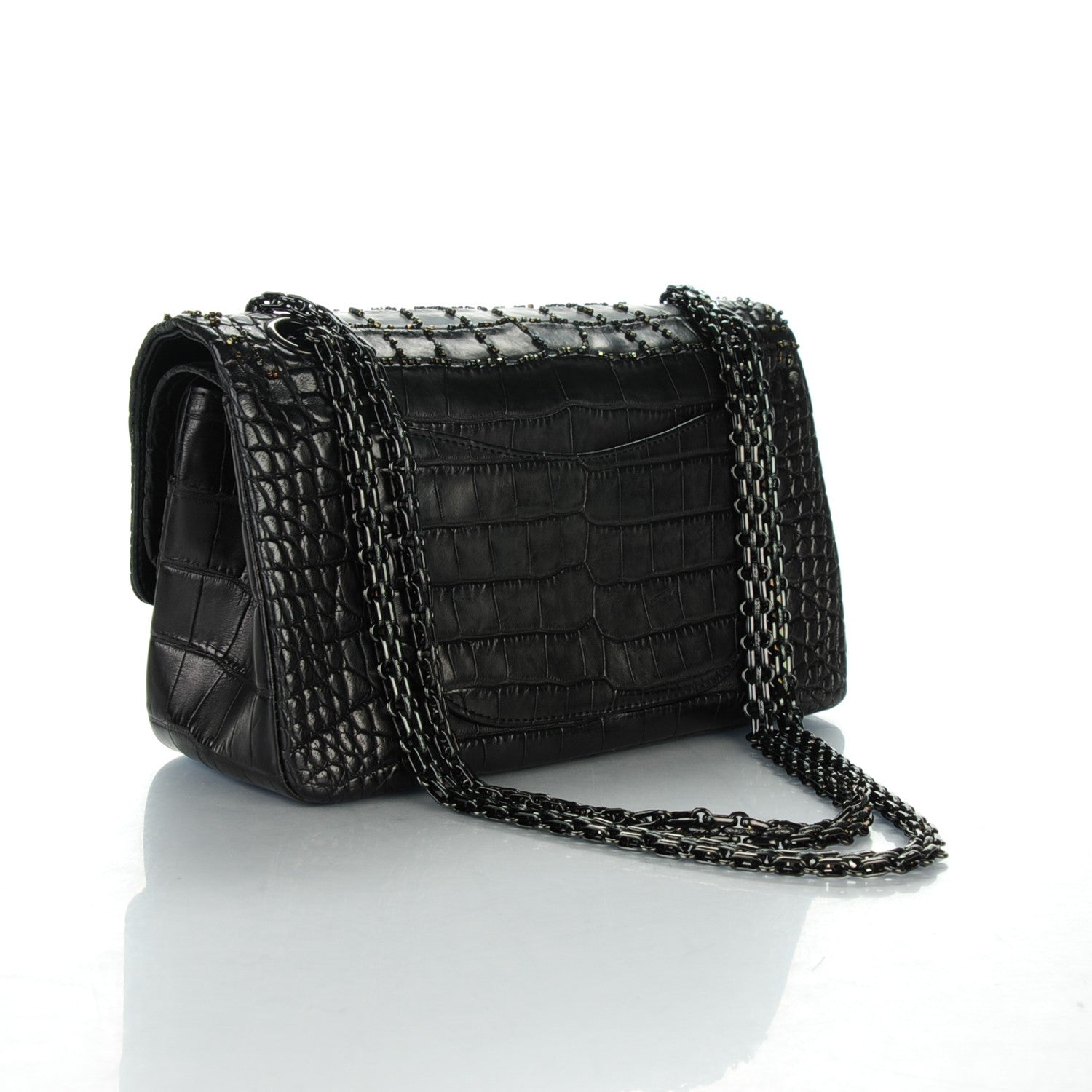 Chanel Beaded Alligator 2.55 Reissue 225 Flap So Black 3 of 9