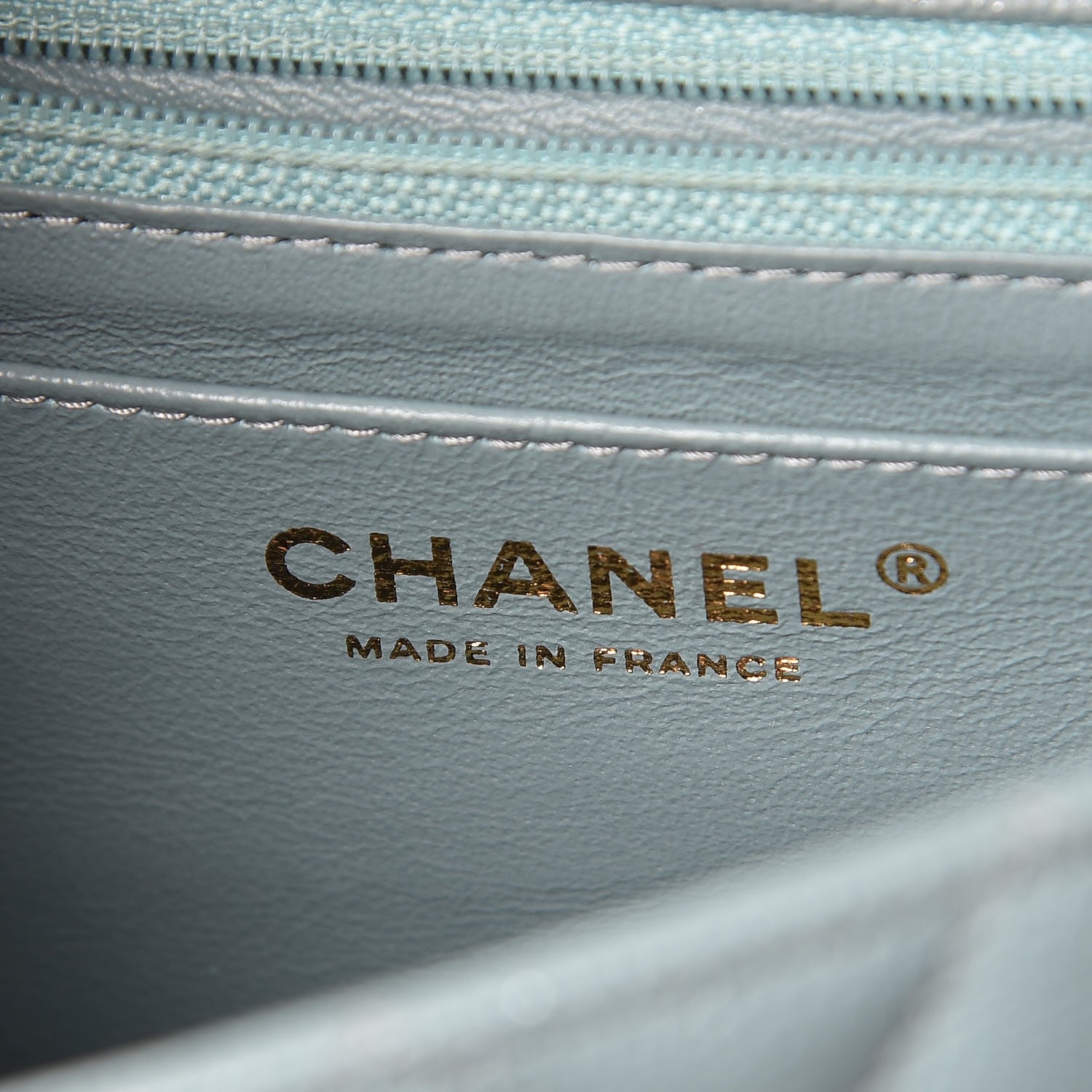 Chanel Iridescent Caviar Quilted Mini Rectangular Flap Light Blue 6 of 7
