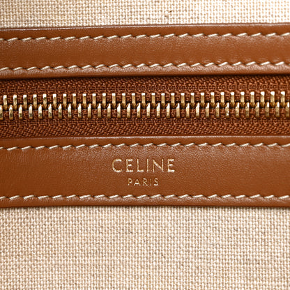 Celine Canvas Calfskin Triomphe Embroidered Horizontal Cabas Burgundy 6 of 9