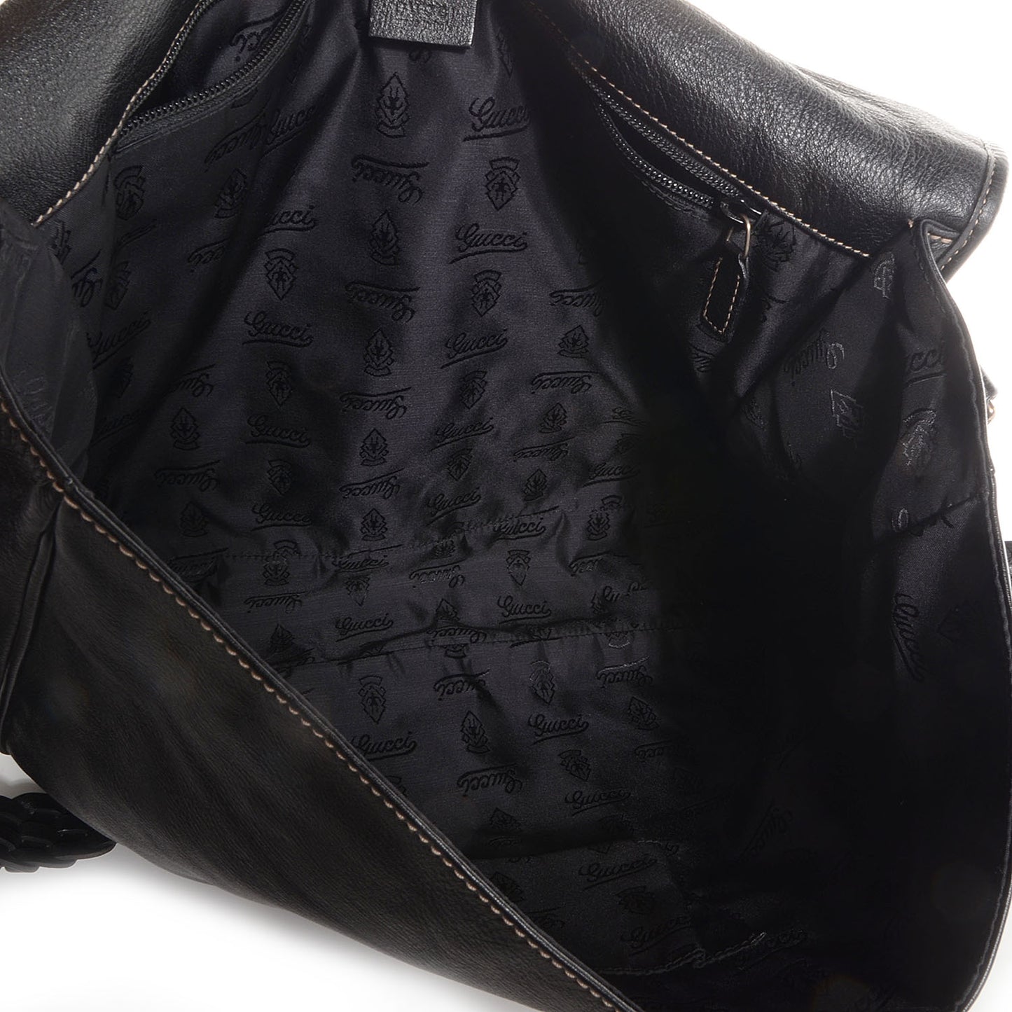 Leather Messenger Bag Black