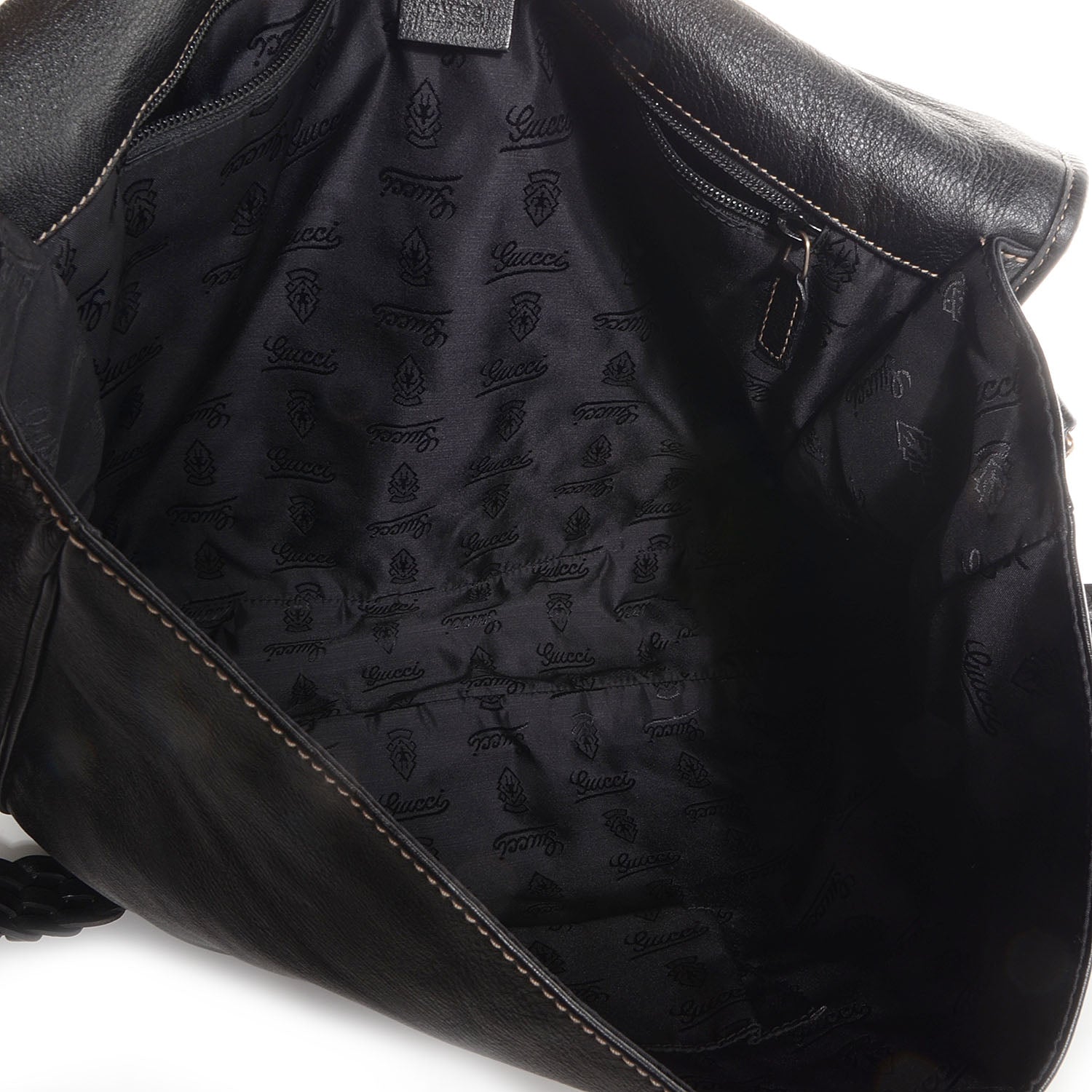 Gucci Leather Messenger Bag Black 5 of 8