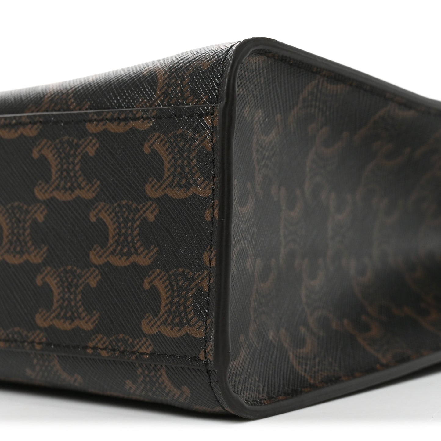 Triomphe Canvas Calfskin Large Vertical Cabas Tan