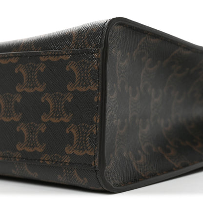 Celine Triomphe Canvas Calfskin Large Vertical Cabas Tan 9 of 9