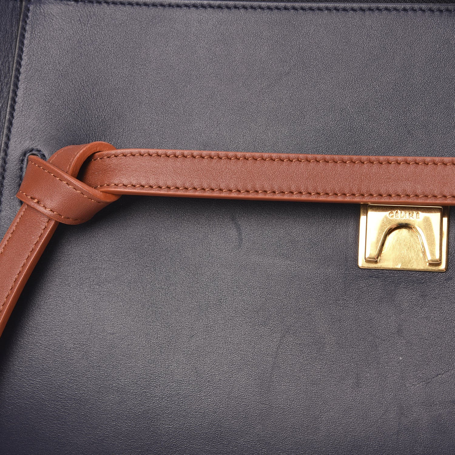 Celine Smooth Calfskin Large Bi-Color Belt Bag Midnight 14 of 17