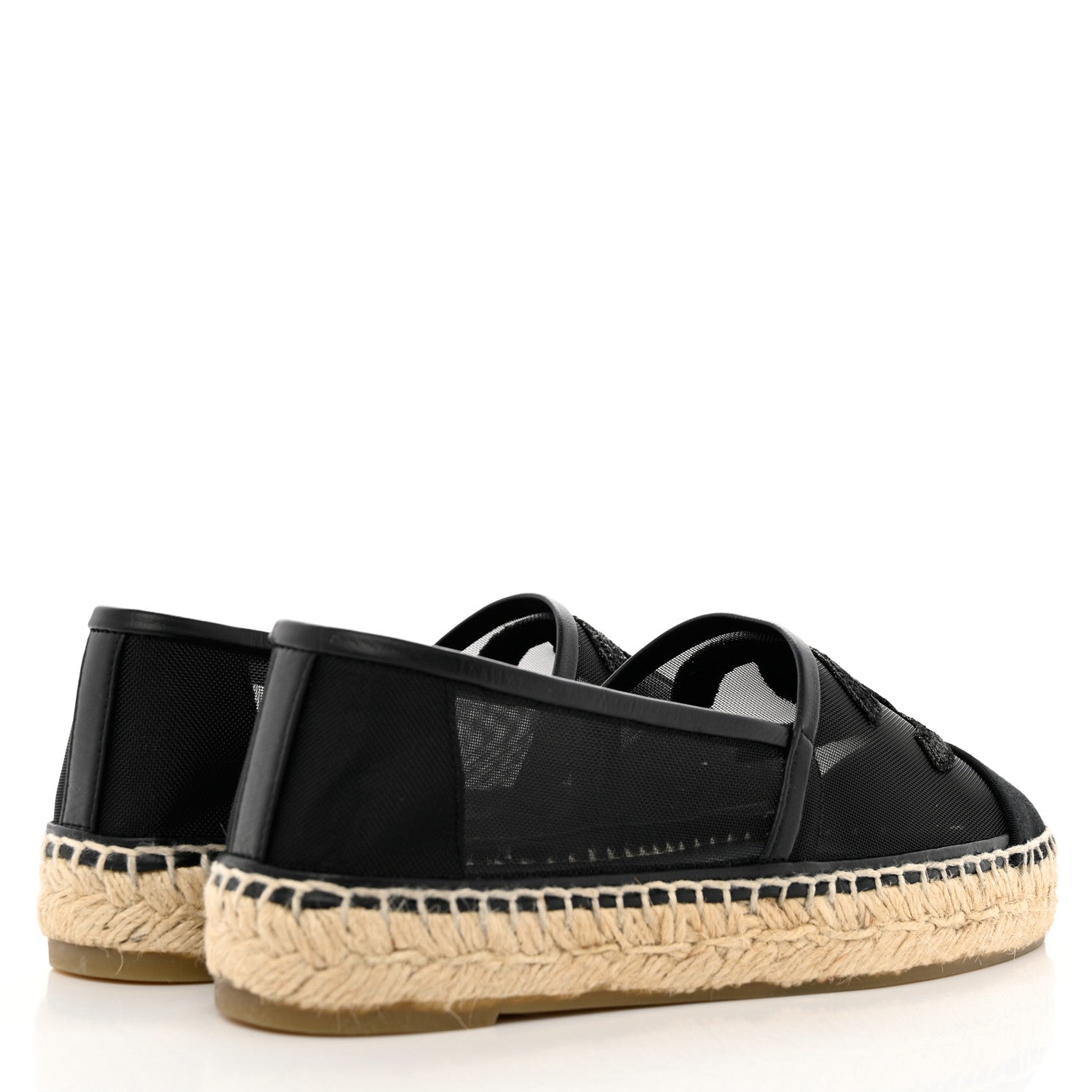 Chanel Mesh Grosgrain CC Espadrilles 35 Black 4 of 10