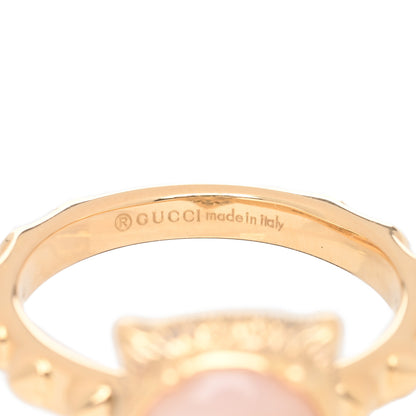 Gucci 18K Yellow Gold Pink Opal Diamond Le Marché Des Merveilles Feline Ring 49 4.75 4 of 4