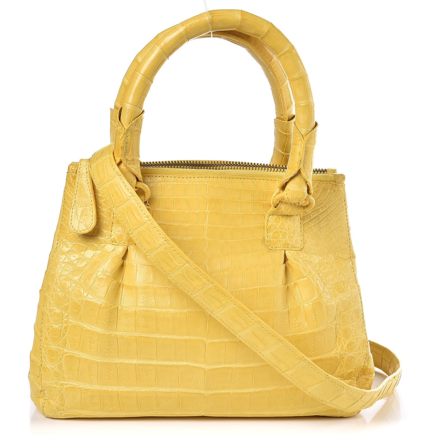 Nancy Gonzalez Crocodile Mini Double Zip Satchel Yellow 1 of 11