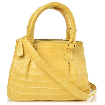 Nancy Gonzalez Crocodile Mini Double Zip Satchel Yellow 1 of 11