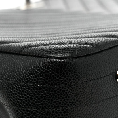 Chanel Caviar Chevron Quilted Large Shopping Tote Black 10 of 15