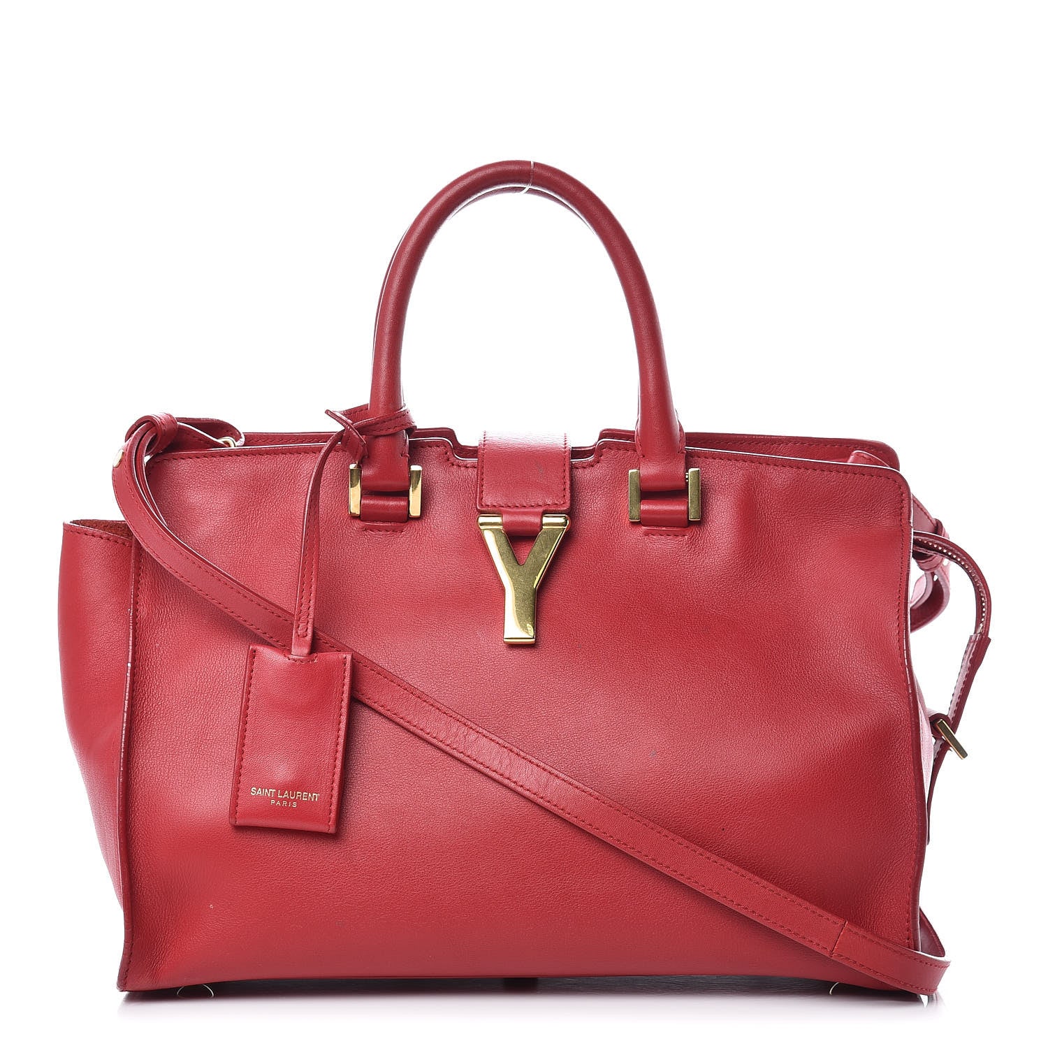 Saint Laurent Calfskin Small Classic Y Cabas Rouge Orient 1 of 20