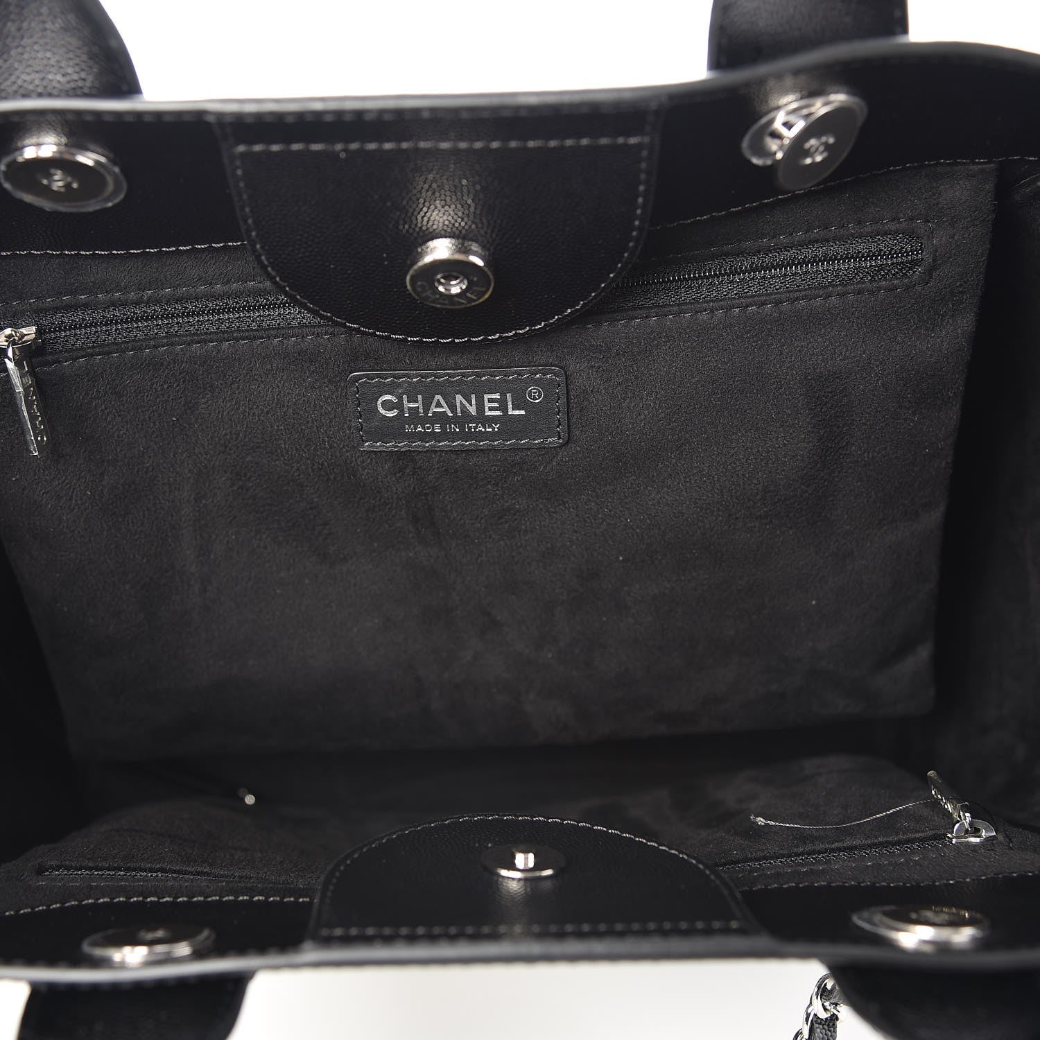 Chanel Caviar Small Studded Deauville Tote Black 6 of 8