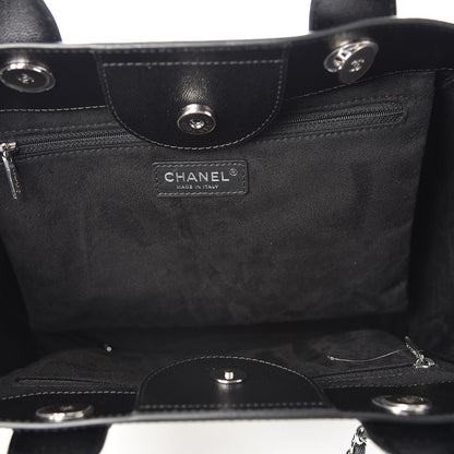 Chanel Caviar Small Studded Deauville Tote Black 6 of 8