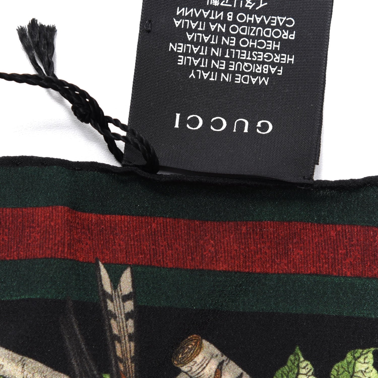 Gucci Silk Floral Condor Square Handkerchief Black 6 of 7