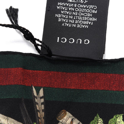 Gucci Silk Floral Condor Square Handkerchief Black 6 of 7