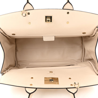 Salvatore Ferragamo Calfskin Large Studio Bag Bone 6 of 16