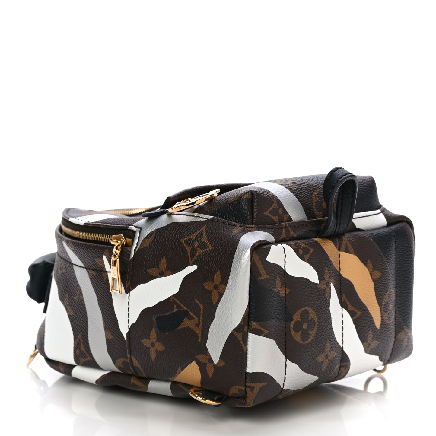 X LOL Monogram Palm Springs Backpack Mini Gold Silver